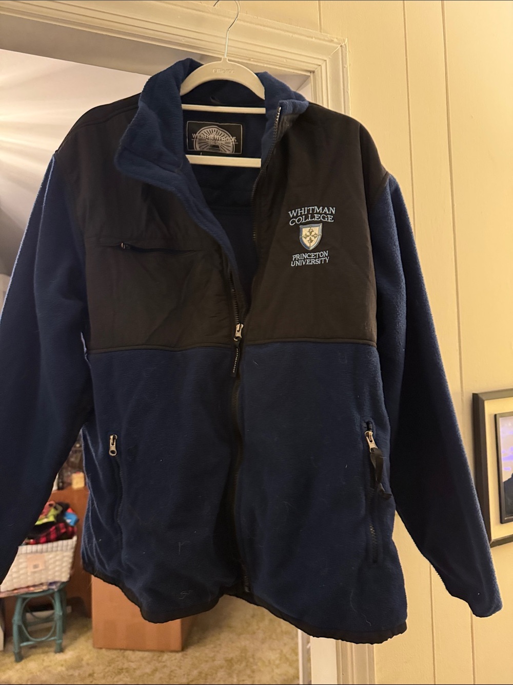 Whitman College Princeton University Navy Blue Fleece Jacket
